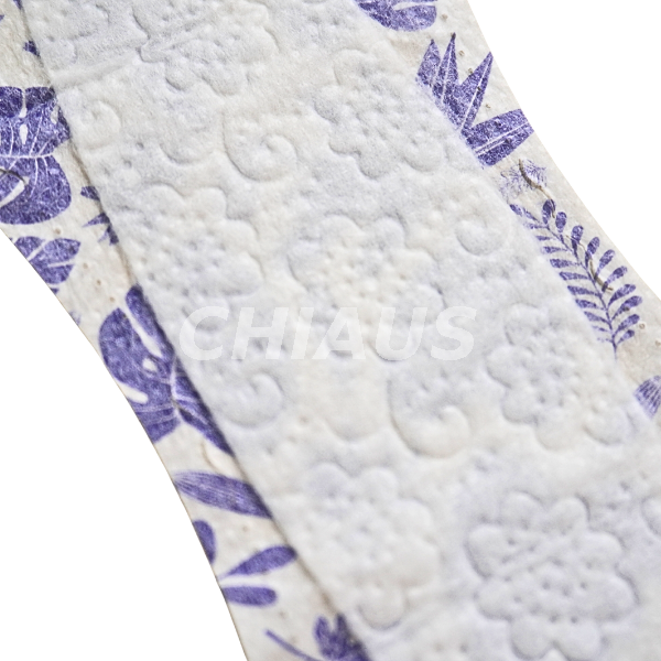 ang mga detalye ng panty liner topsheet-plain wave na may mga bulaklak na embossing